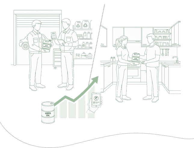 Recycling process illustration