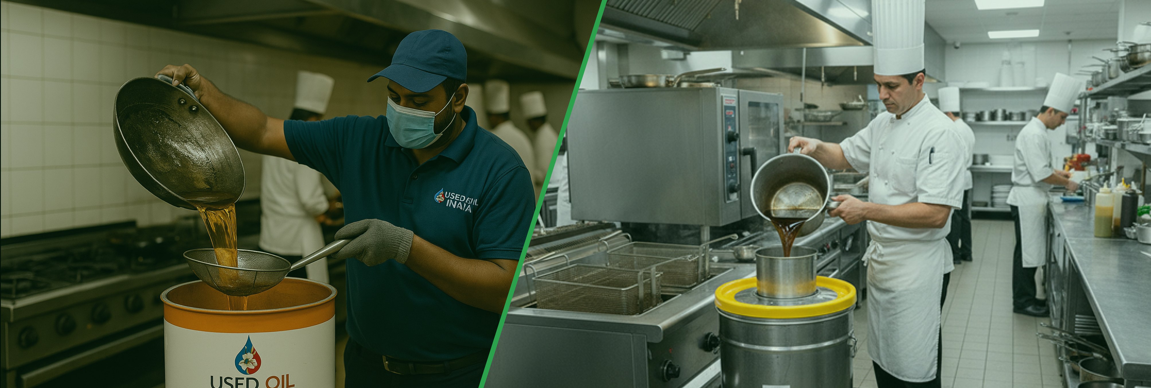 Used Oil India - Corporate Generator Service showing oil disposal and instant payment